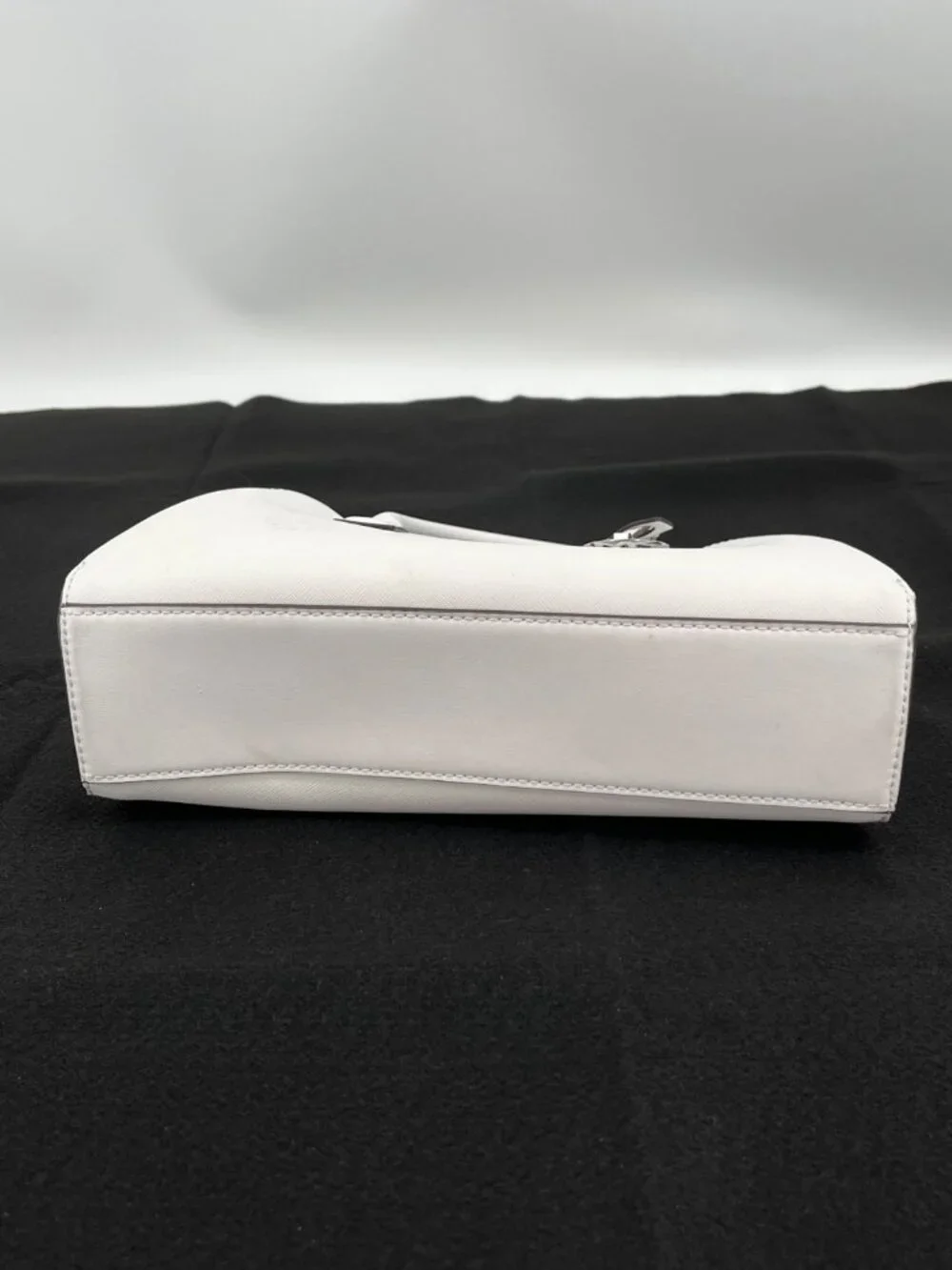 Michael Kors Ruthie Small Satchel White Leather Zip Double Handle Lined Bag